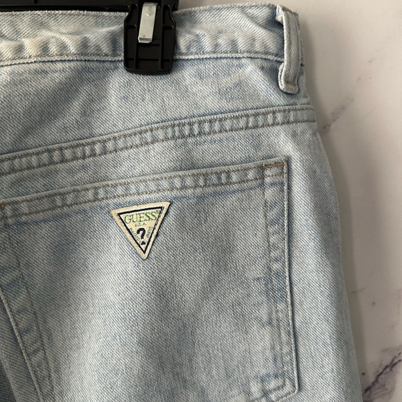 VTG EARLY 90S GUESS GREEN TAG HIGH WAIST DENIM JEANS 36/32 - Picture 13 of 14